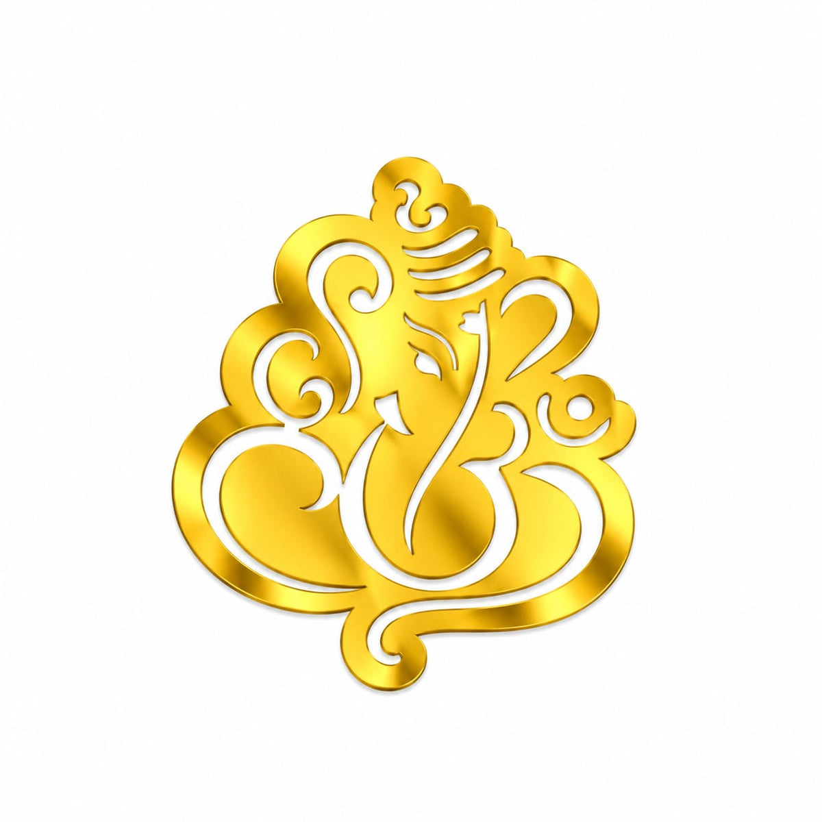 Ganeshji Golden Acrylic Cutout Design 7